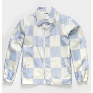 RSQ Mens Checkerboard Coaches jacket Size S snap buttons Bin 342
